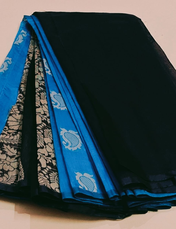 Elegant Blue and Black Designer Saree Collection