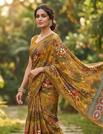 Stylish Multicolor Floral Printed Saree