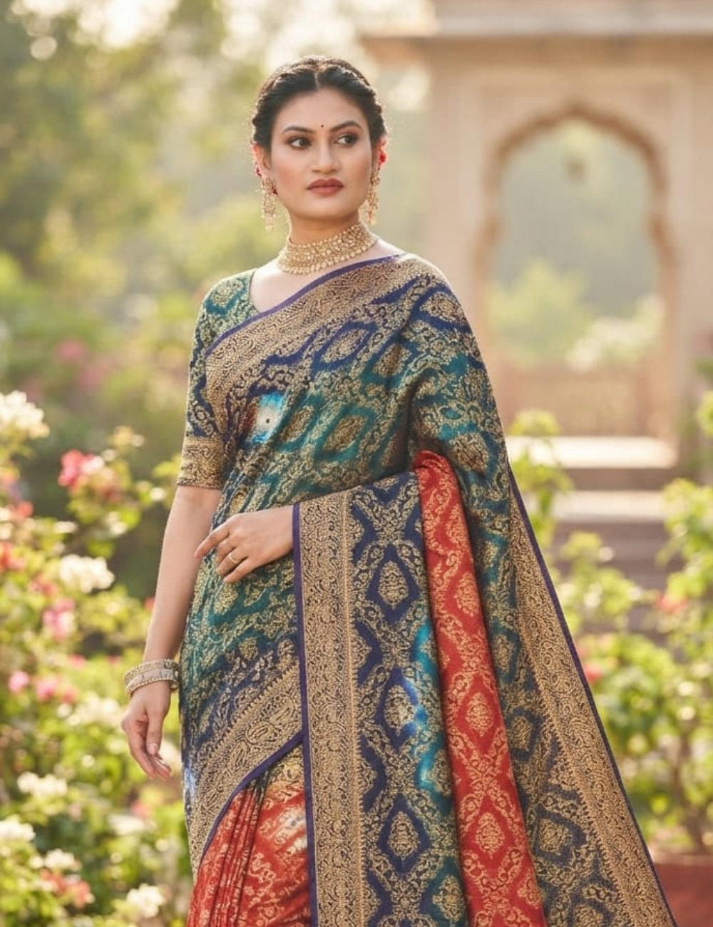Stunning Multi-Shaded Banarasi Zari Woven Sari