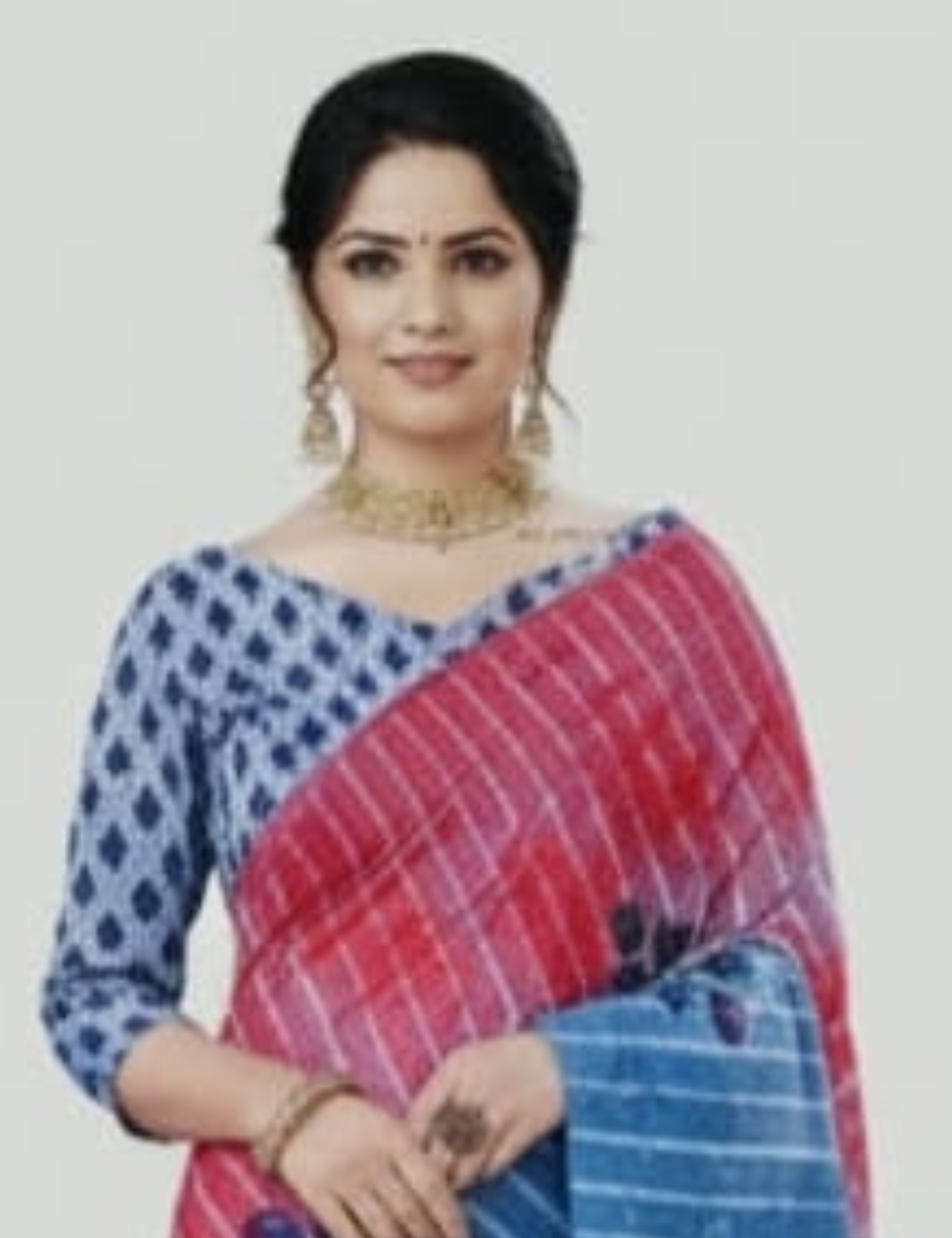 Graceful Lavender Saree with Contrast Green Floral Pallu