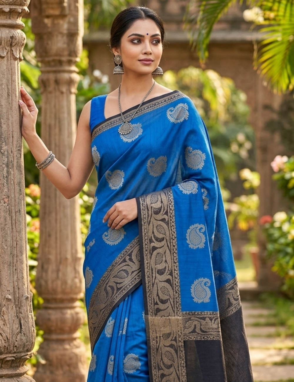Elegant Blue and Black Designer Saree Collection