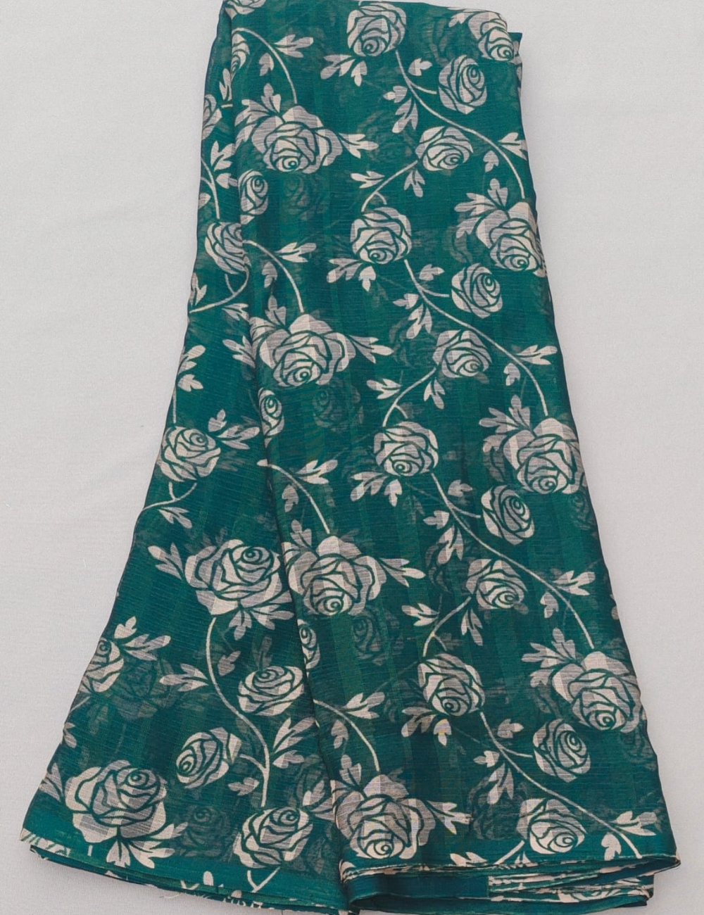 Elegant Emerald Floral Georgette Saree