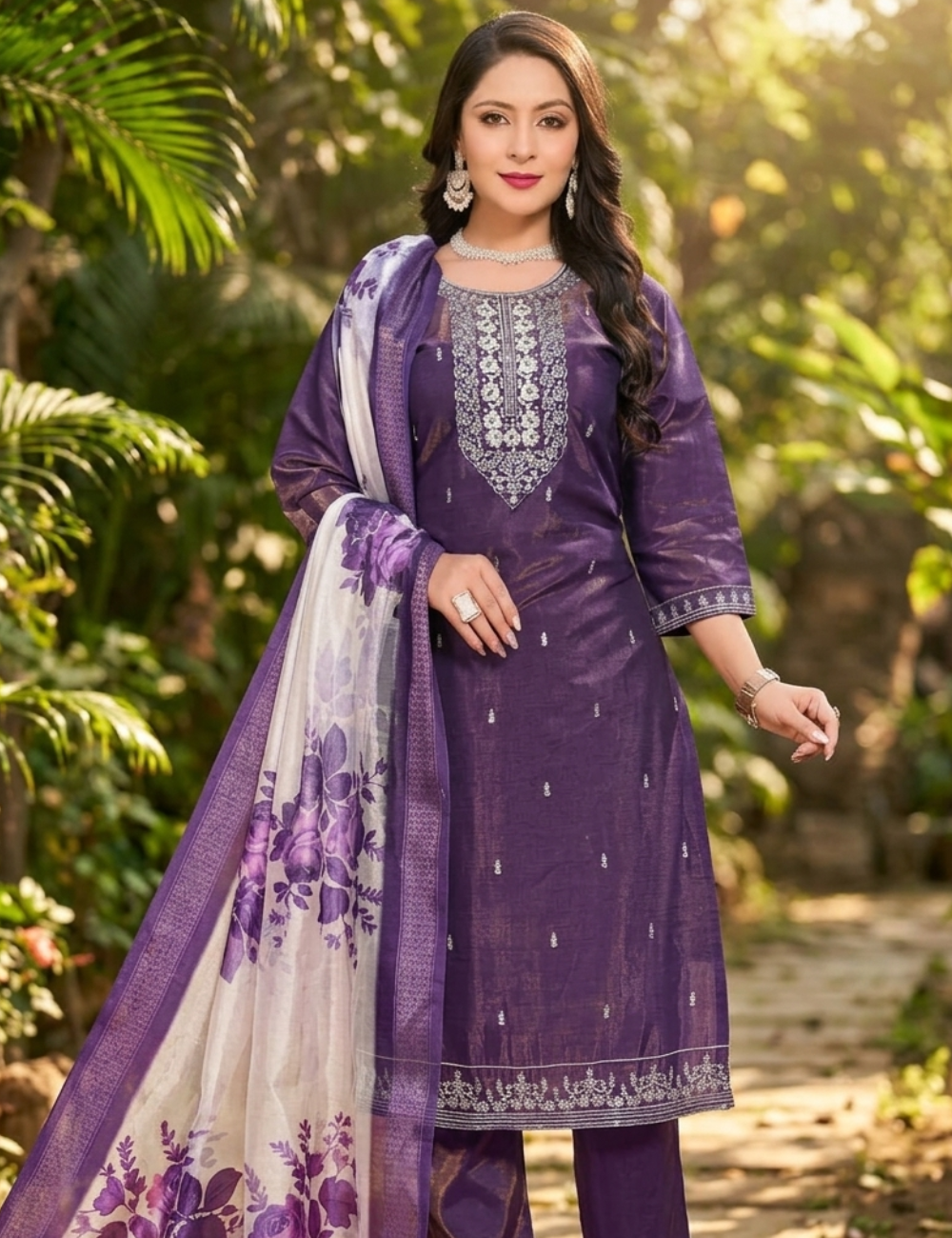 Teal Blue Embroidered Silk Blend Kurta Set (Get Rs. 300 Discount)