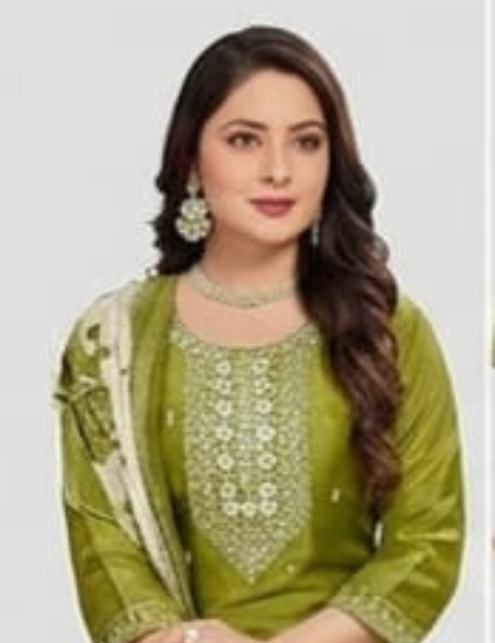 Elegant Olive Green Silk Embroidered Salwar Kurta Set