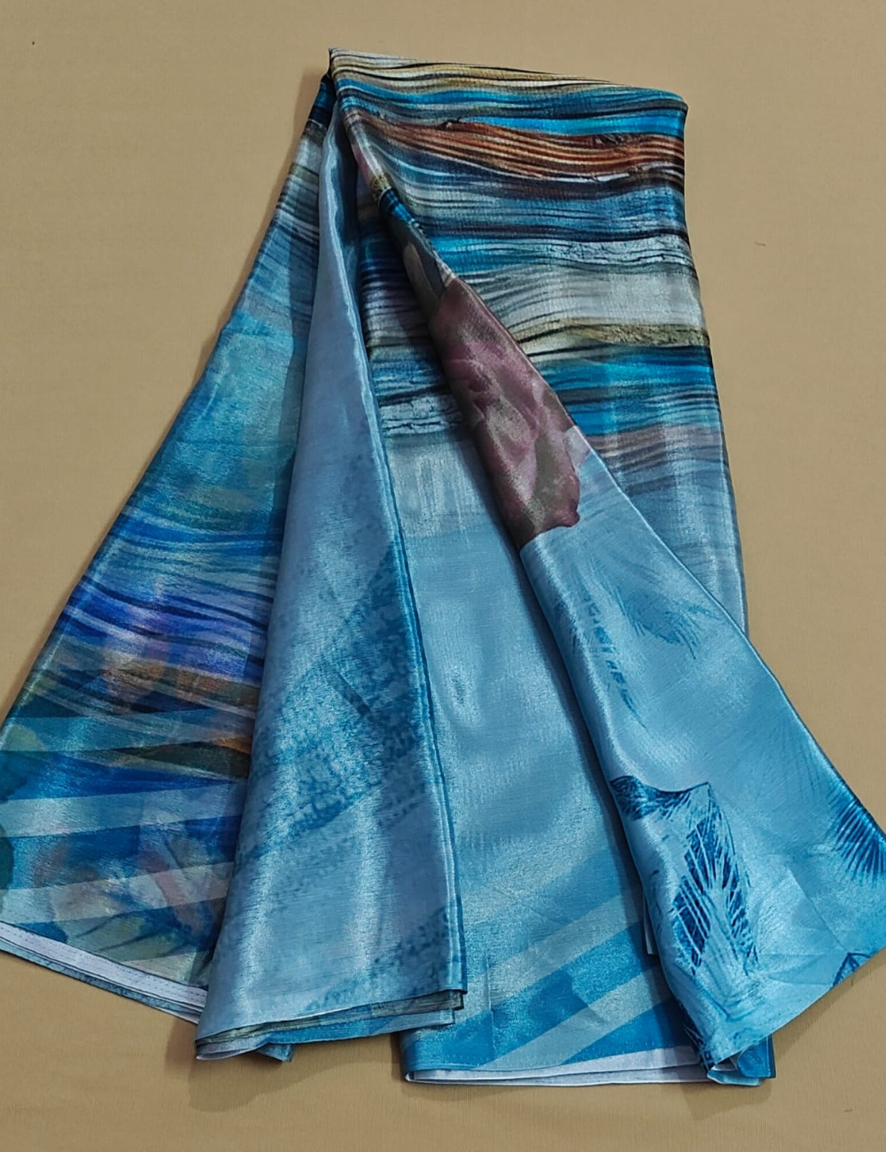 Lavender Bloom Digital Print Saree with Blouse