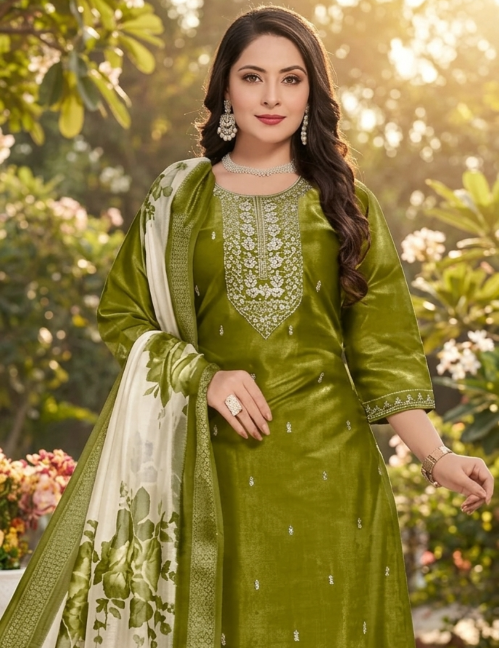Teal Blue Embroidered Silk Blend Kurta Set (Get Rs. 300 Discount)