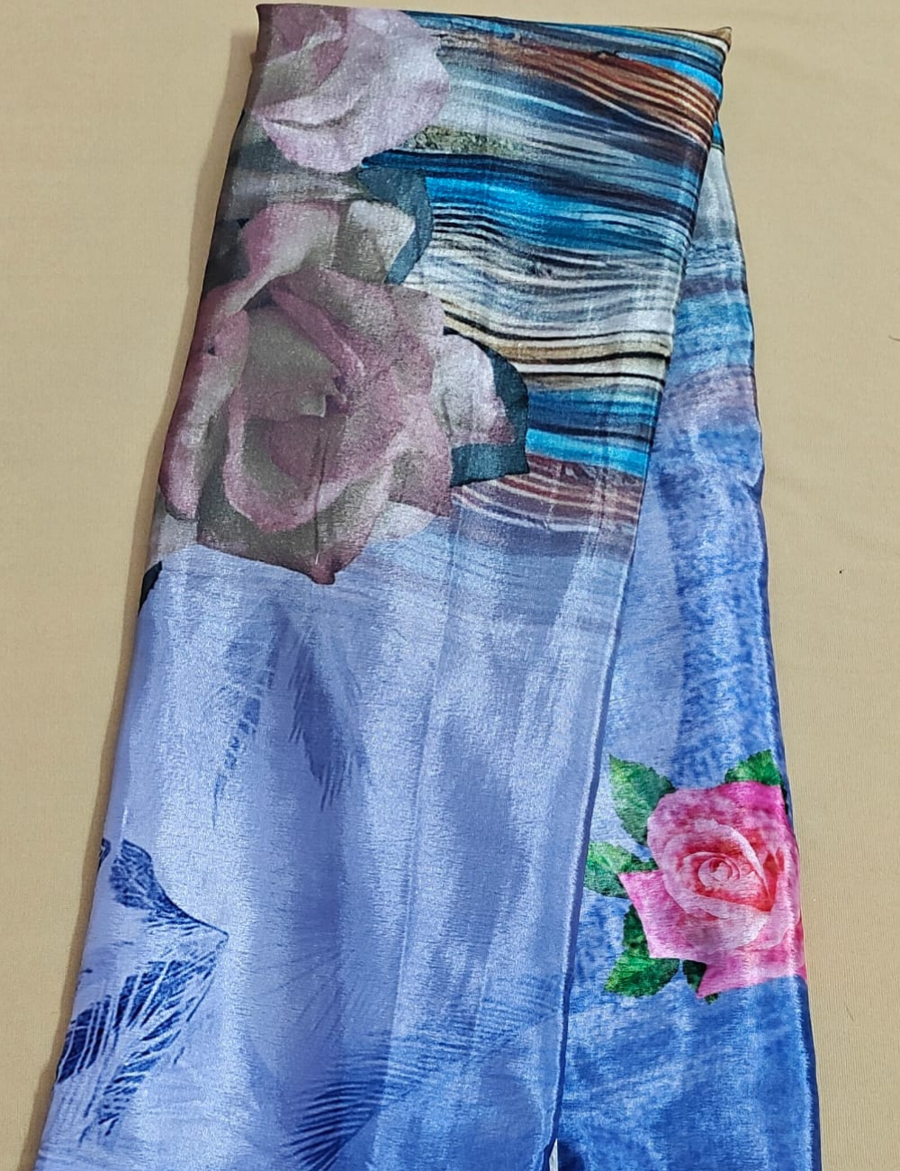 Lavender Bloom Digital Print Saree with Blouse