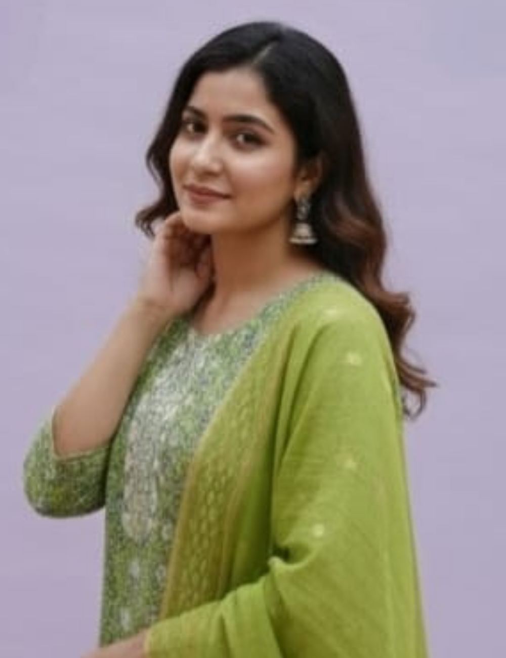 Elegant Green Floral Kurta Set with Dupatta