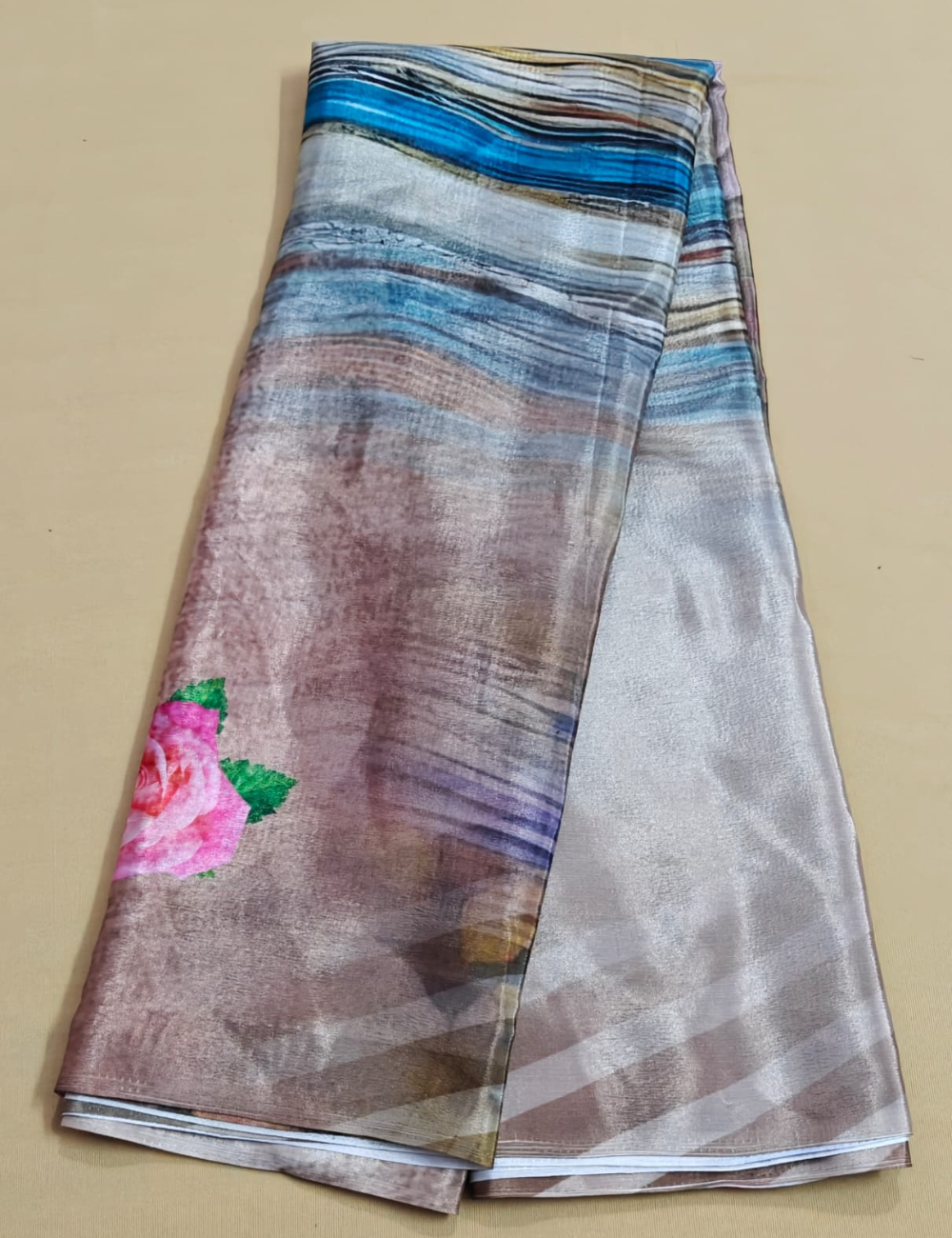 Lavender Bloom Digital Print Saree with Blouse