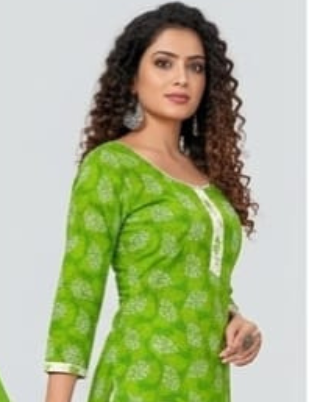 Vibrant Leaf Print Patiala Kurta Set with Dupatta