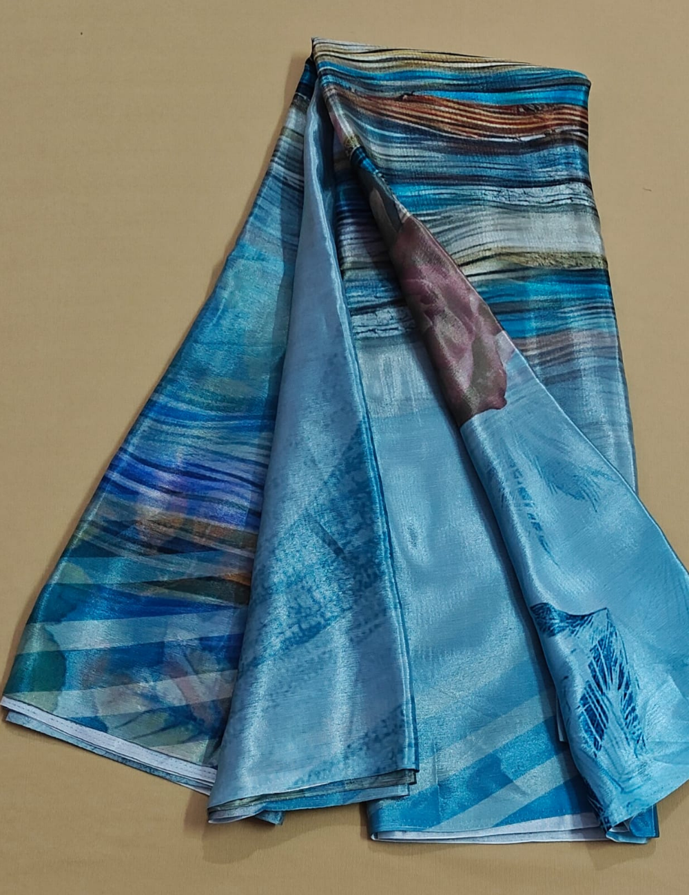 Lavender Bloom Digital Print Saree with Blouse