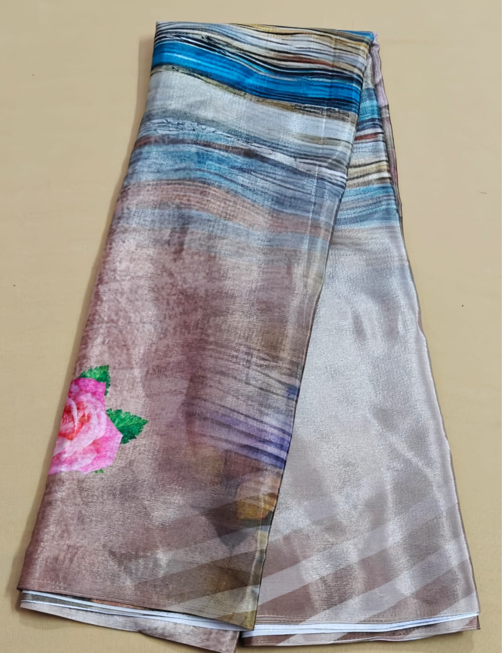 Lavender Bloom Digital Print Saree with Blouse