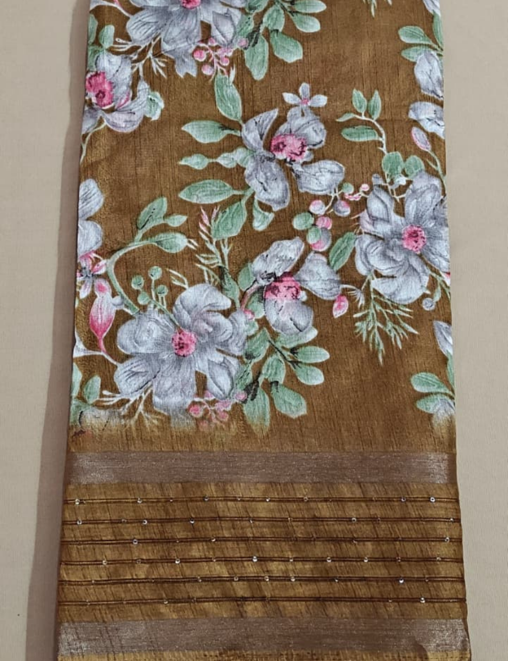 Elegant Maroon Dola Silk Saree with Sequin Border