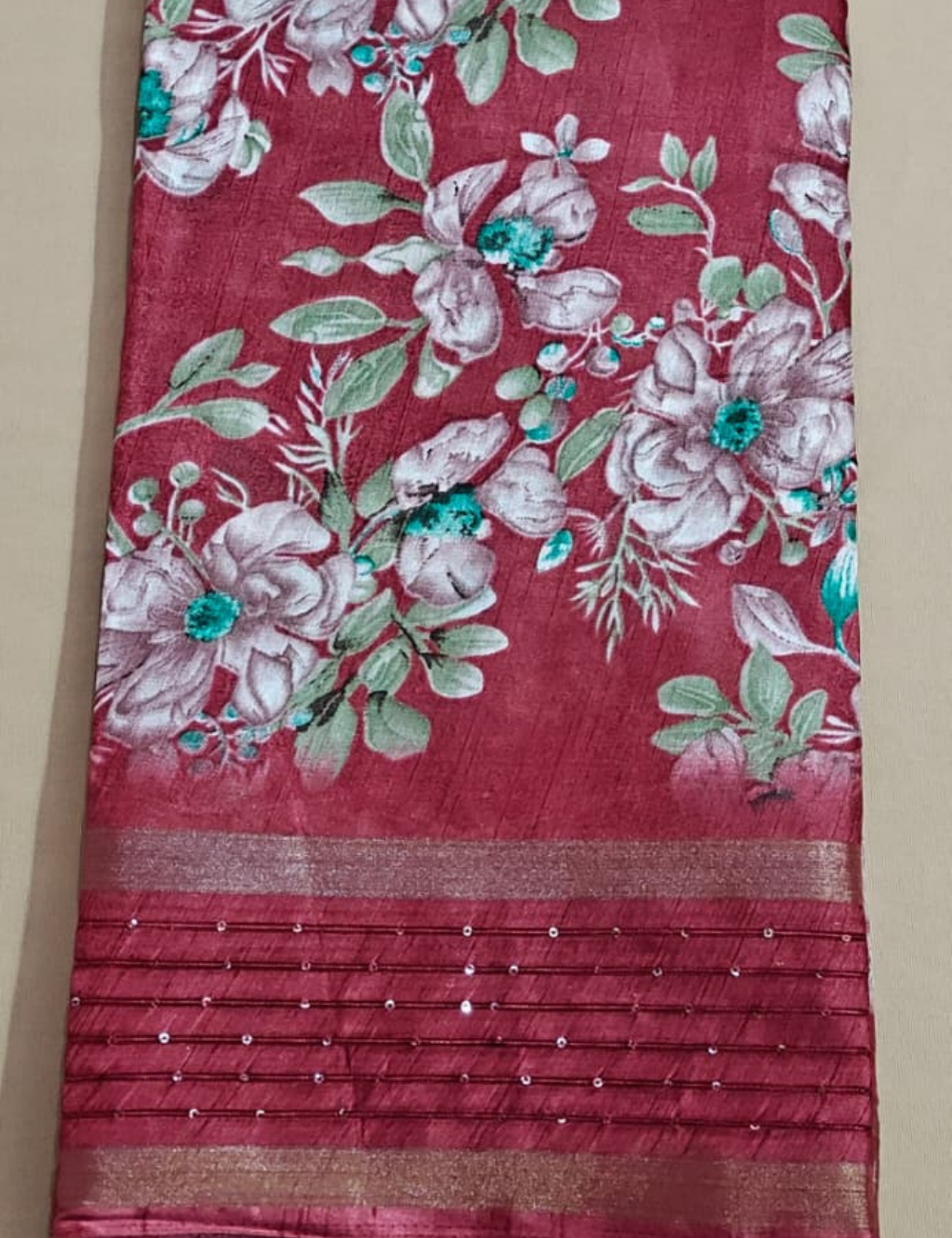 Elegant Maroon Dola Silk Saree with Sequin Border