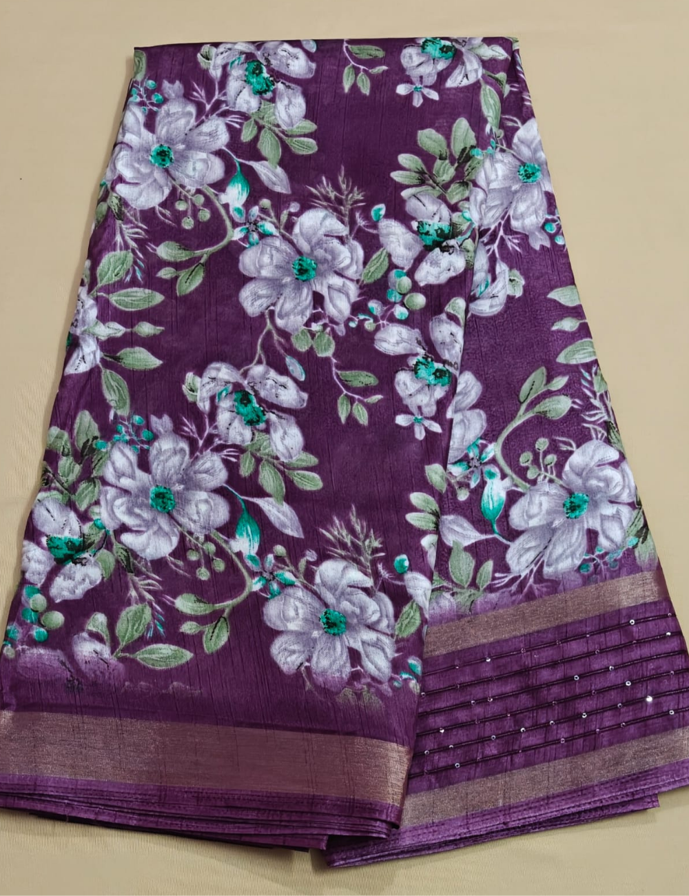 Elegant Maroon Dola Silk Saree with Sequin Border