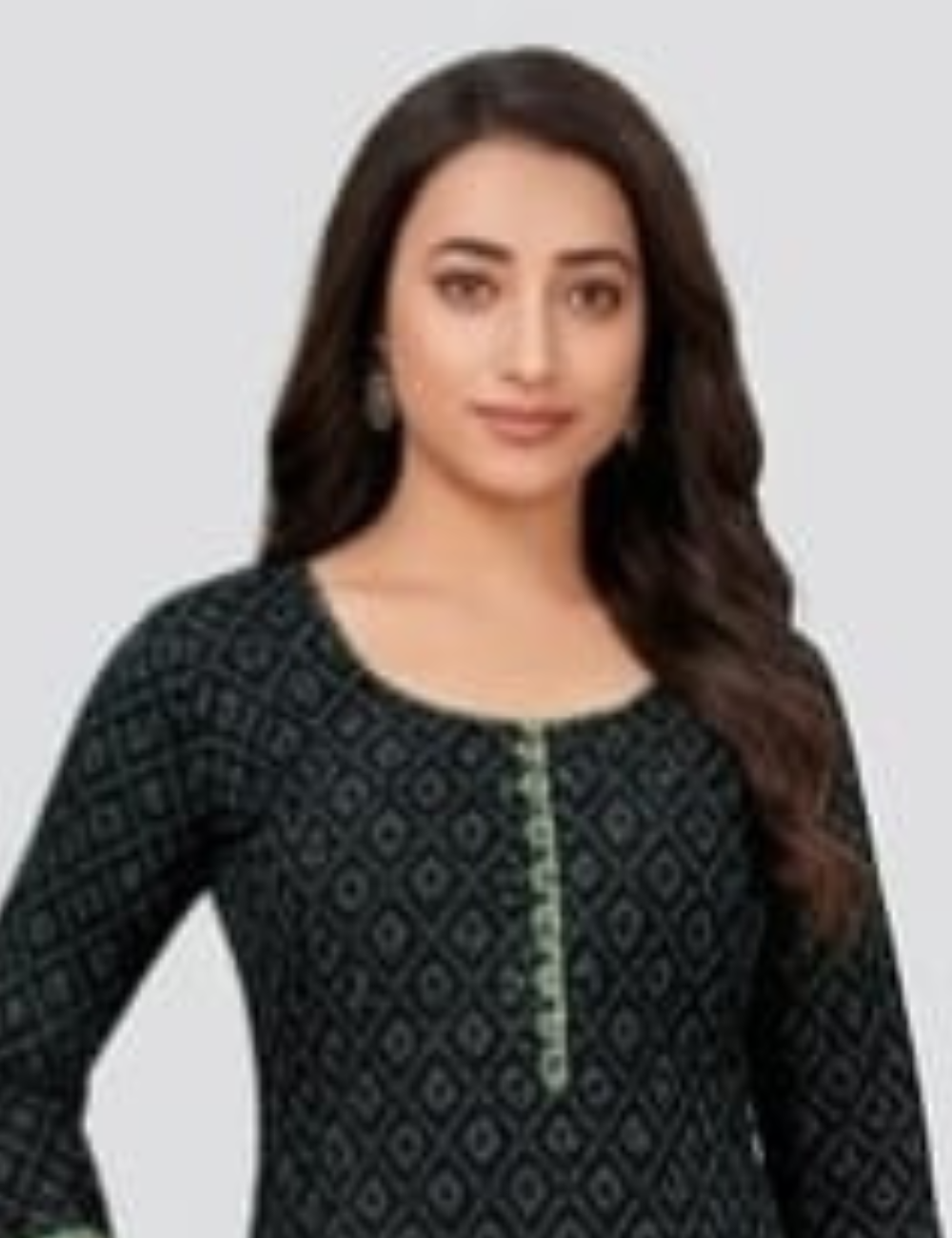 Elegant Black & Sage Patiala Kurta Suit
