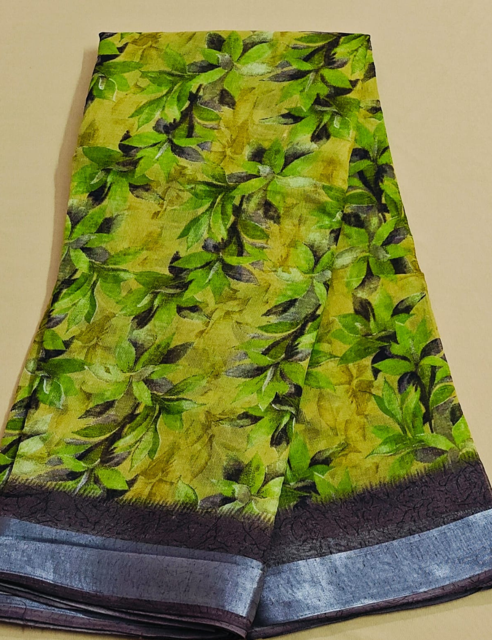 Elegant Purple Bloom Designer Linen Cotton Saree